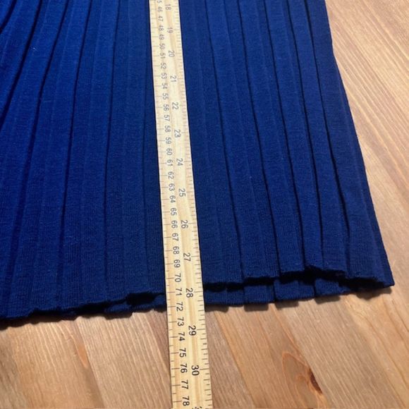 Womens Blue Elastic Waist Pleated Midi Stretchy Skirt Size M/L - Picture 7 of 7